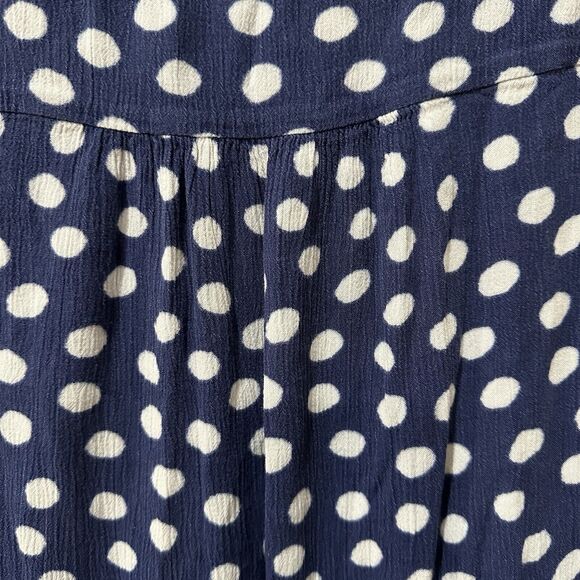 Liz Claiborne Tank Top Womens XXL Sleeveless Navy White Polka Dot Button Front - Picture 7 of 8